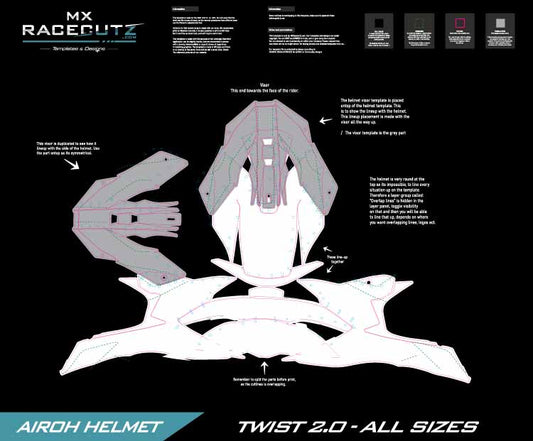 AIROH TWIST 2.0 - ALL SIZES TEMPLATE