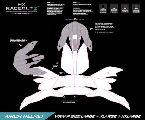 AIROH WRAAP - SIZE LARGE & XLARGE & XXLARGE TEMPLATE
