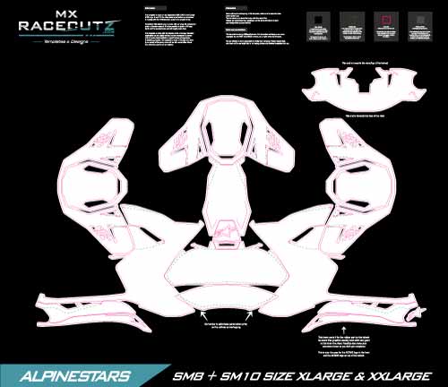 ALPINESTARS SM8 + SM10 - SIZE XLARGE & XXLARGE TEMPLATE
