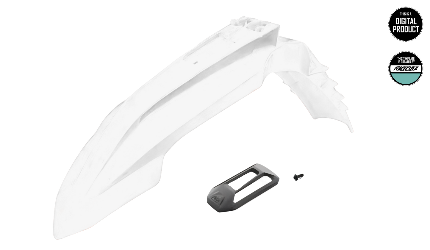 KTM 2023+ FRONT FENDER WITH CONNECTIVITY UNIT GPS TEMPLATE