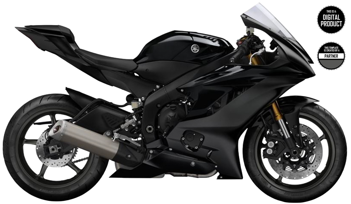 YAMAHA R6 2017-2024 MAC RACING PLASTICS TEMPLATE