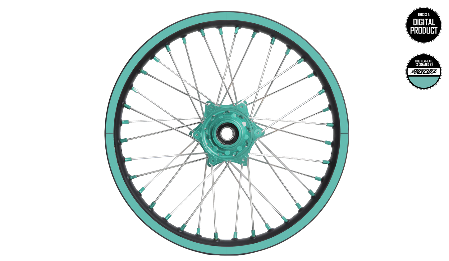 RIM STRIPES 21" INCH FRONT + 19" INCH REAR + 18" INCH REAR - TEMPLATE