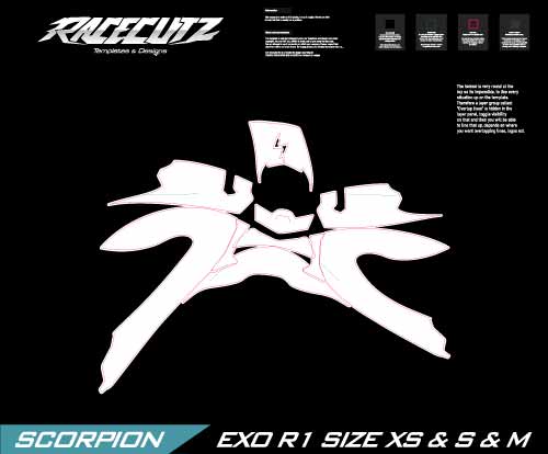 SCORPION EXO R1 - SIZE XSMALL & SMALL & MEDIUM TEMPLATE