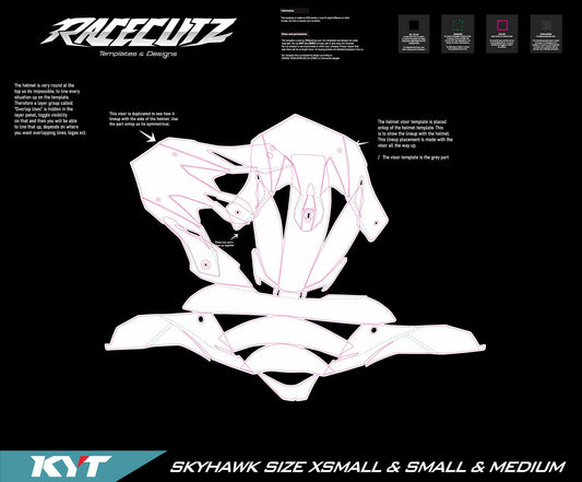 KYT SKYHAWK - SIZE XSMALL & SMALL & MEDIUM TEMPLATE