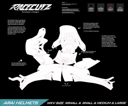 ARAI MX-V - SIZE XSMALL & SMALL TEMPLATE