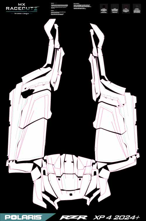 POLARIS RZR 1000 XP 4 2024-2025 SEATS TEMPLATE