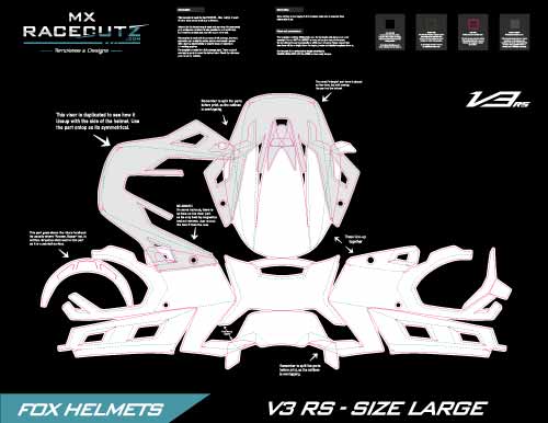 FOX V3-RS 2019-2023 - SIZE LARGE TEMPLATE