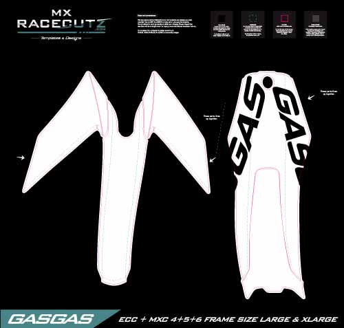 GASGAS MTB ECC + MXC 4+5+6 FRAME SIZE LARGE & XLARGE TEMPLATE