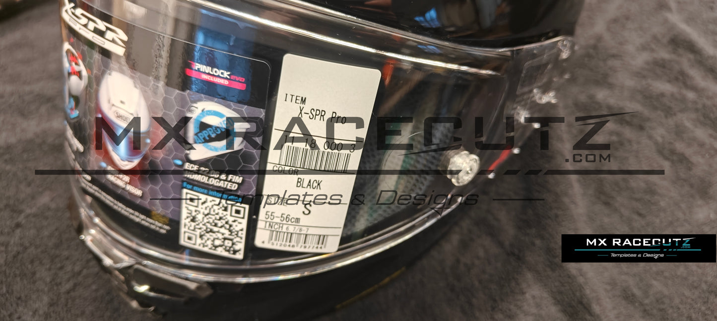SHOEI X-SPR PRO / X-FIFTEEN - SIZE XSMALL & SMALL TEMPLATE