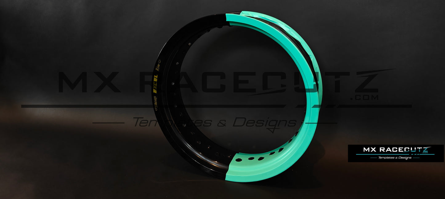 50/50 RIM WRAP - 16,5" INCH FRONT + 17" INCH REAR - 36 SPOKES - EXCEL - TEMPLATE