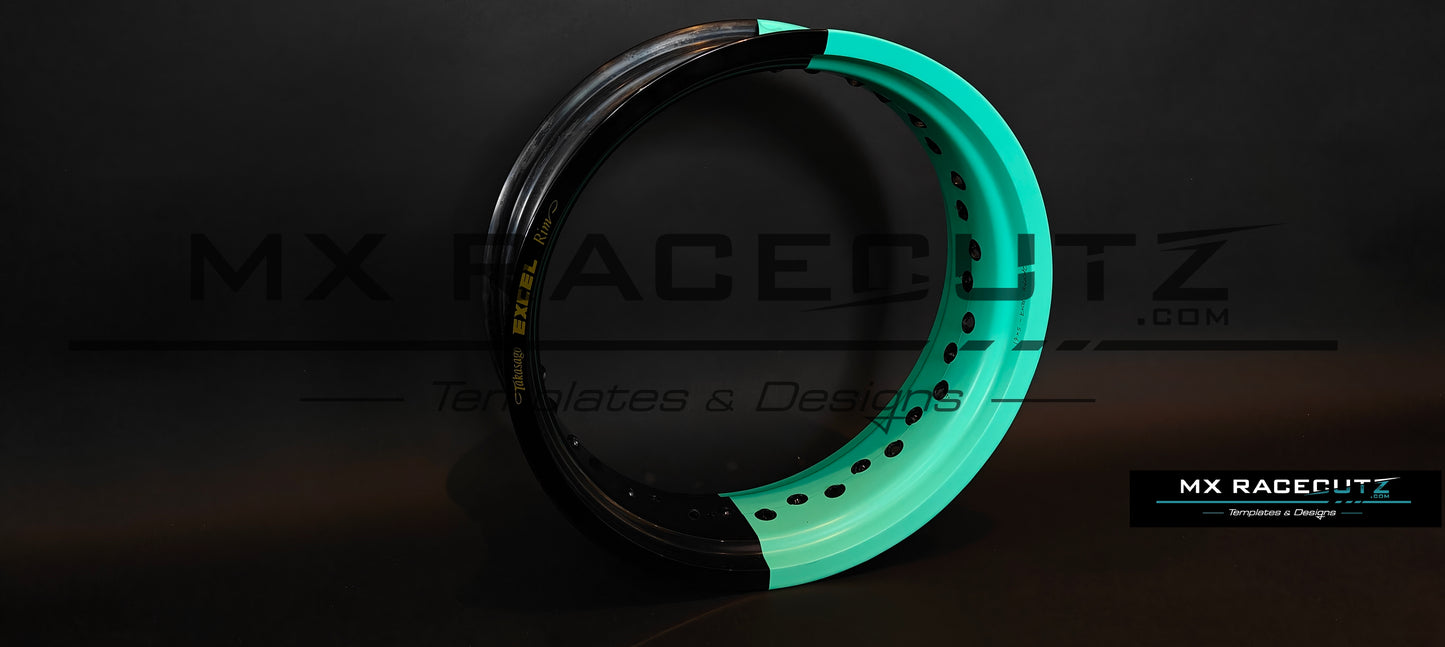 50/50 RIM WRAP - 16" INCH FRONT + 17" INCH REAR - 36 SPOKES - EXCEL - TEMPLATE