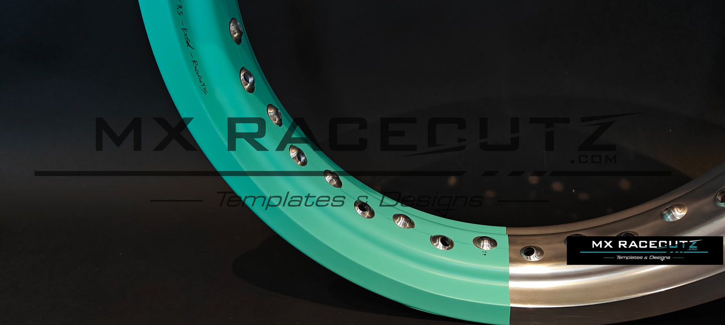 50/50 RIM WRAP - 17" INCH FRONT + 17" INCH REAR - 36 SPOKES - EXCEL - TEMPLATE