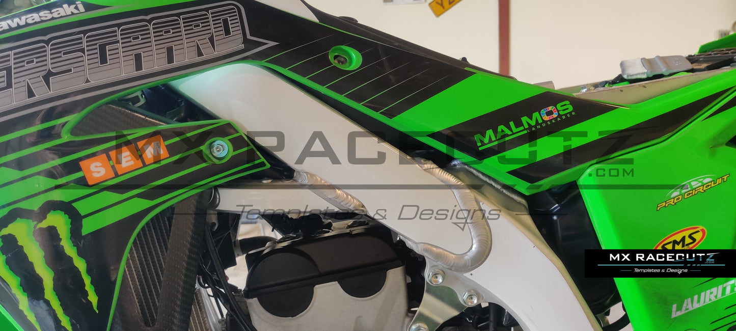 KAWASAKI KXF 250 2021-2024 & KXF 450 2019-2023 - FRAME TEMPLATE
