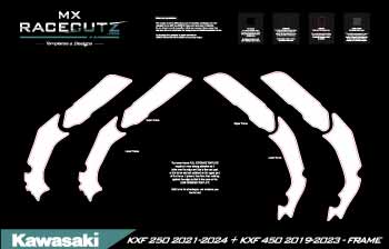 KAWASAKI KXF 250 2021-2024 & KXF 450 2019-2023 - FRAME TEMPLATE