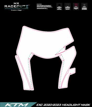 KTM EXC 2020-2023 HEADLIGHT MASK TEMPLATE