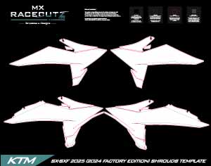 KTM SX-SXF 2025 (2024 FACTORY EDITION) - SHROUDS TEMPLATE