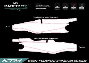 KTM SX-SXF 2019-2022 POLISPORT SWINGARM GUARDS TEMPLATE