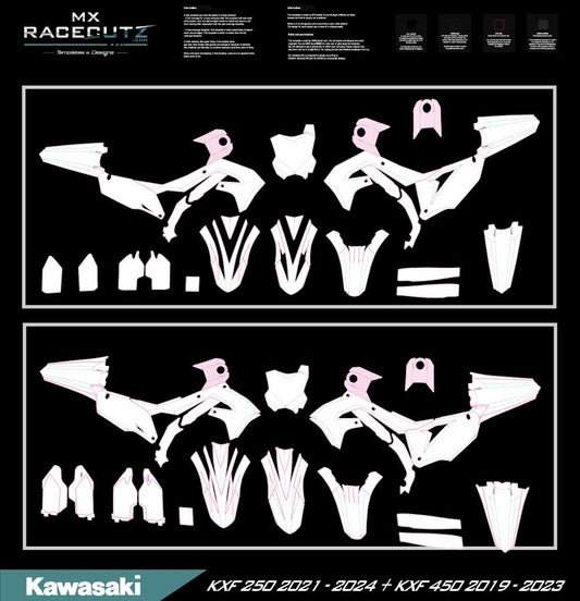 KAWASAKI KXF 250 2021-2024 & KXF 450 2019-2023 TEMPLATE