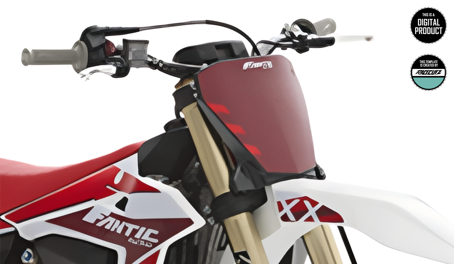 FANTIC XXF + XX 2025 FRONT NUMBER PLATE TEMPLATE