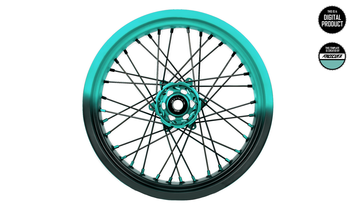 50/50 RIM WRAP - 17" INCH FRONT + 17" INCH REAR - 36 SPOKES - EXCEL - TEMPLATE