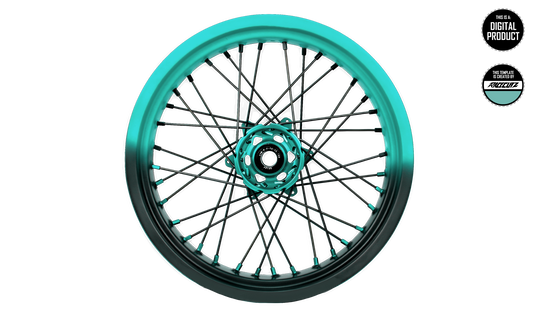 50/50 RIM WRAP - 16" INCH FRONT + 17" INCH REAR - 36 SPOKES - EXCEL - TEMPLATE