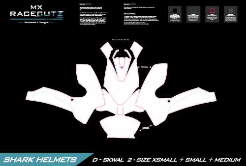 SHARK D-SKWAL 2 - SIZE XSMALL & SMALL & MEDIUM TEMPLATE