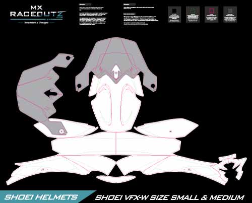 SHOEI VFX-W - SIZE SMALL & MEDIUM TEMPLATE