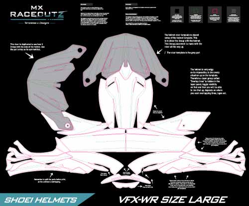 SHOEI VFX-WR - SIZE LARGE TEMPLATE