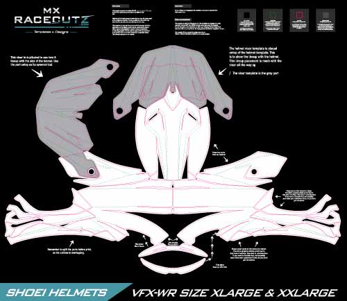 SHOEI VFX-WR - SIZE XLARGE & XXLARGE TEMPLATE