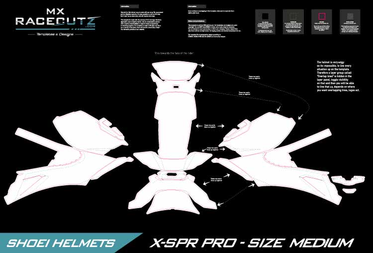 SHOEI X-SPR PRO / X-FIFTEEN - SIZE MEDIUM TEMPLATE
