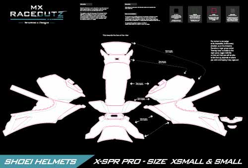 SHOEI X-SPR PRO / X-FIFTEEN - SIZE XSMALL & SMALL TEMPLATE