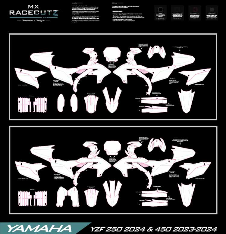 YAMAHA YZF 250 2024 & 450 2023-2024 TEMPLATE