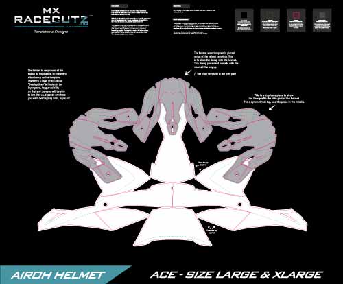 AIROH AVIATOR ACE 1 - SIZE LARGE & XLARGE & XXLARGE TEMPLATE