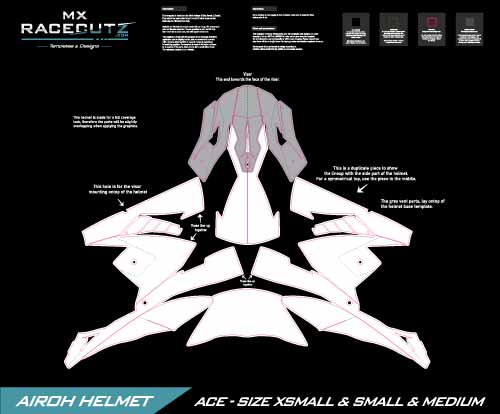 AIROH AVIATOR ACE 1 - SIZE XSMALL & SMALL & MEDIUM TEMPLATE