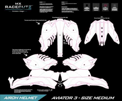 AIROH AVIATOR 3 - SIZE MEDIUM TEMPLATE