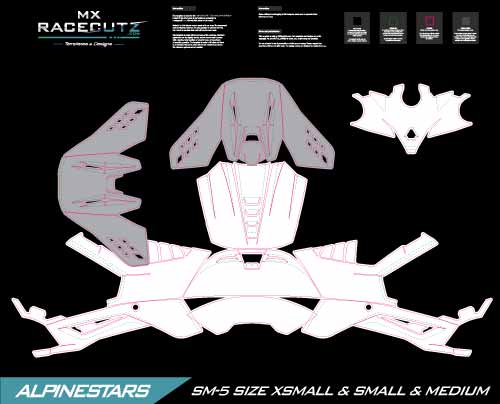 ALPINESTARS SM5 - SIZE XSMALL & SMALL & MEDIUM TEMPLATE