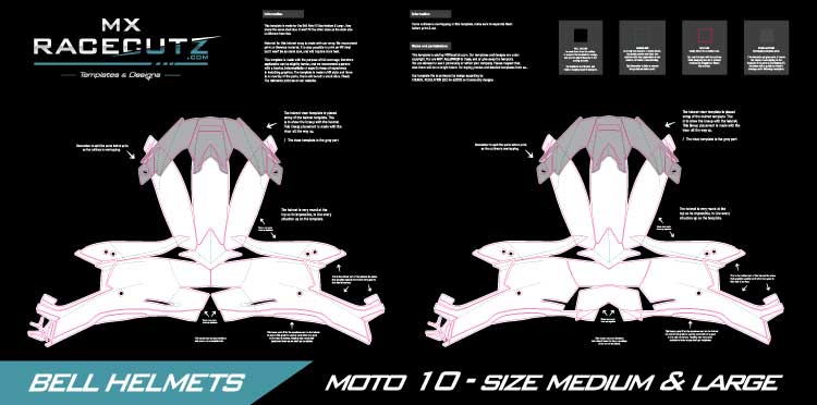 BELL MOTO 10 - SIZE MEDIUM & LARGE TEMPLATE