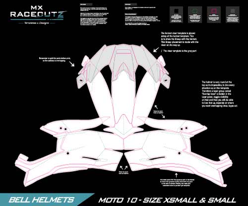 BELL MOTO 10 - SIZE XSMALL & SMALL TEMPLATES
