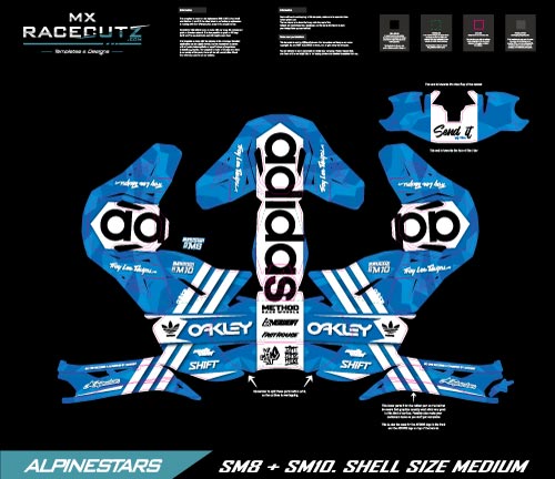 ALPINESTARS SM8+10 - THREE STRIPES BLUE DESIGN