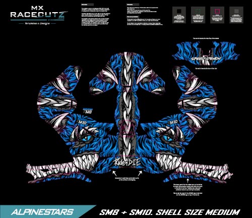 ALPINESTARS SM8+10 - DEMON FUR BLUE DESIGN