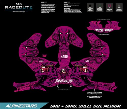 ALPINESTARS SM8+10 - BRAIN DEAD PURPLE DESIGN