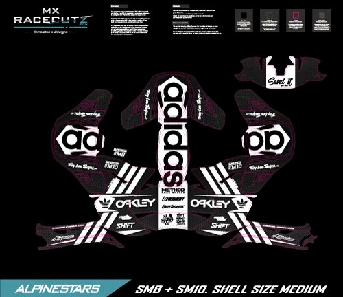 ALPINESTARS SM8+10 - THREE STRIPES CARBON DESIGN - SIZE MEDIUM