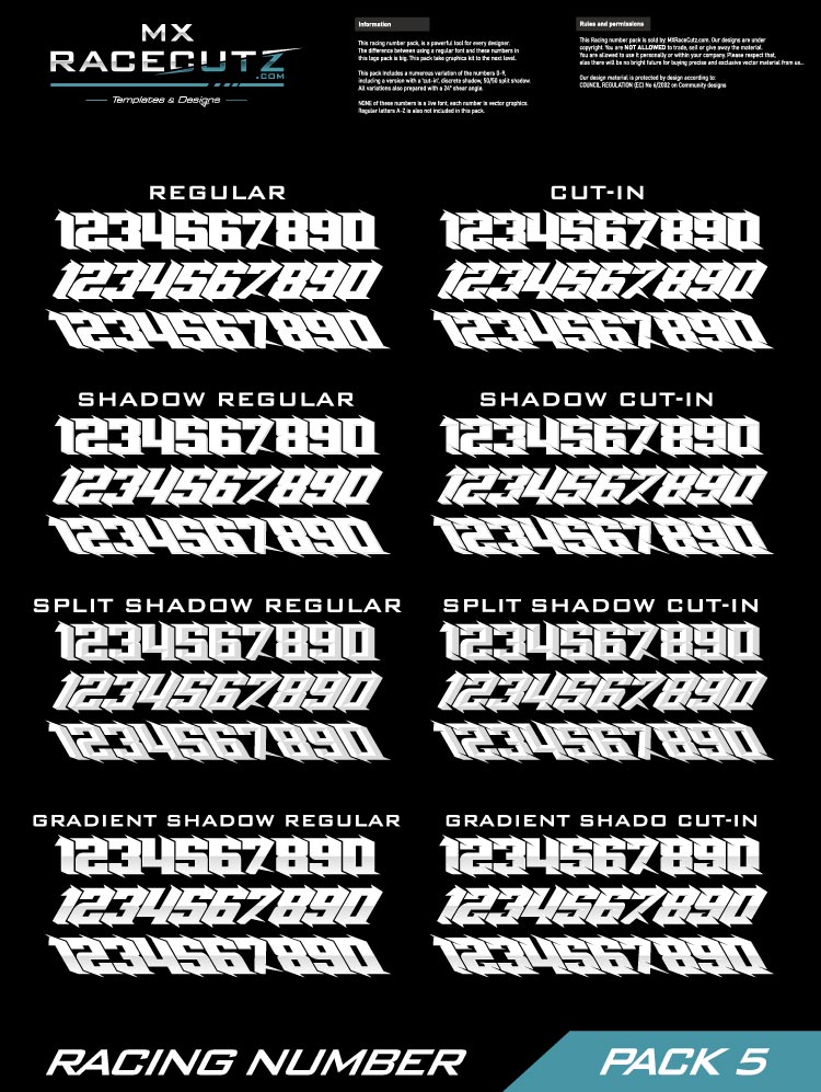 RACING NUMBER PACK 5