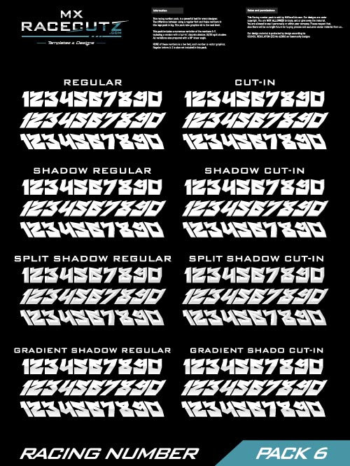 RACING NUMBER PACK 6