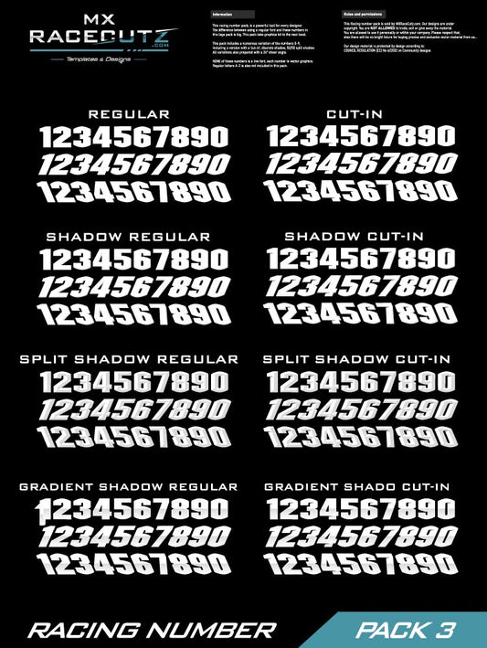 RACING NUMBER PACK 3