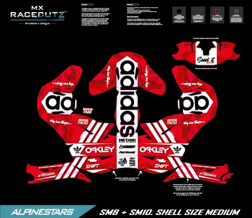 ALPINESTARS SM8+10 - THREE STRIPES RED DESIGN