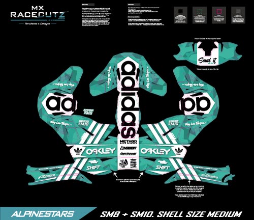 ALPINESTARS SM8+10 - THREE STRIPES TURQUOISE DESIGN