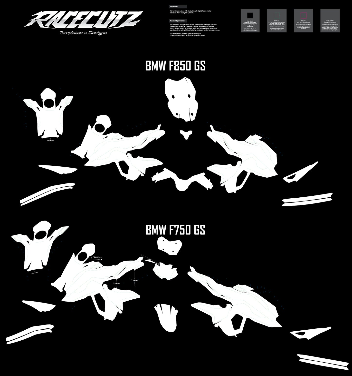 BMW F750 & 850 GS 2018-2024 TEMPLATE