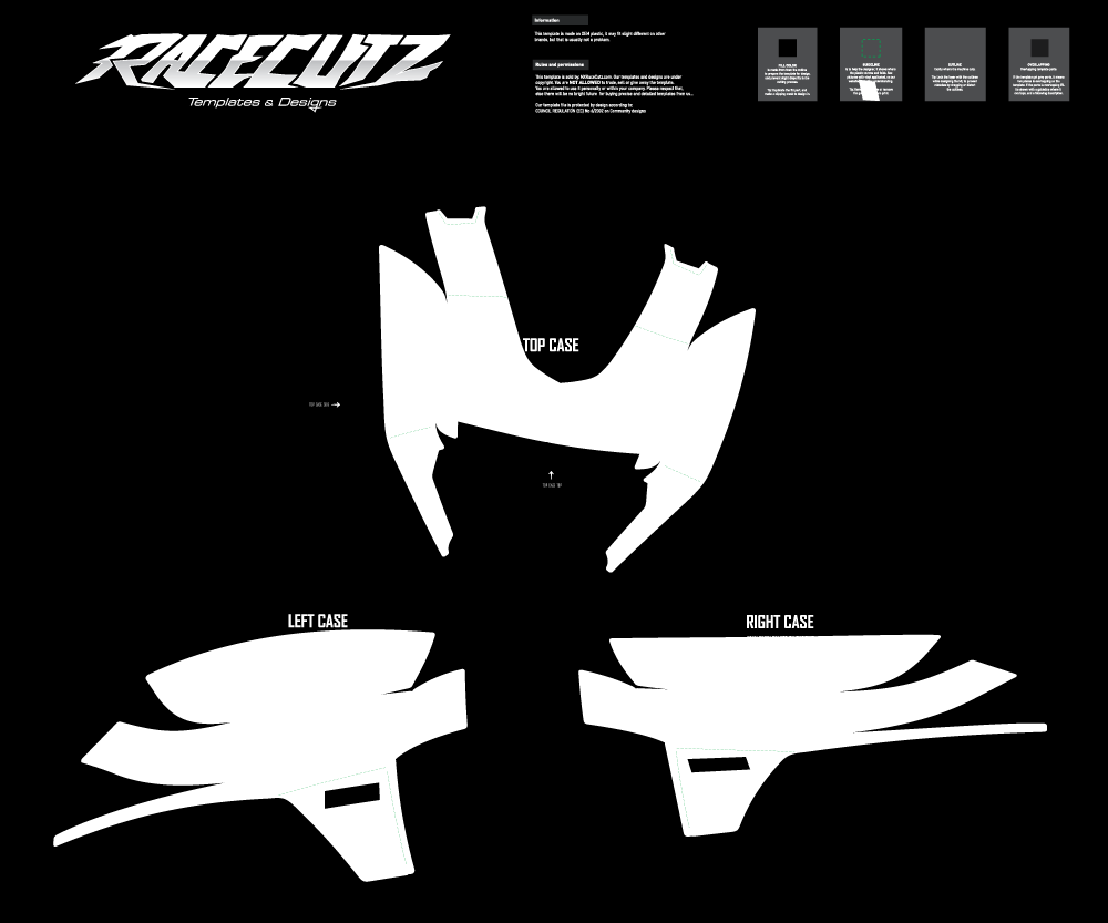 BMW R 1250 RT 2021-2025 PANNIERS TEMPLATE