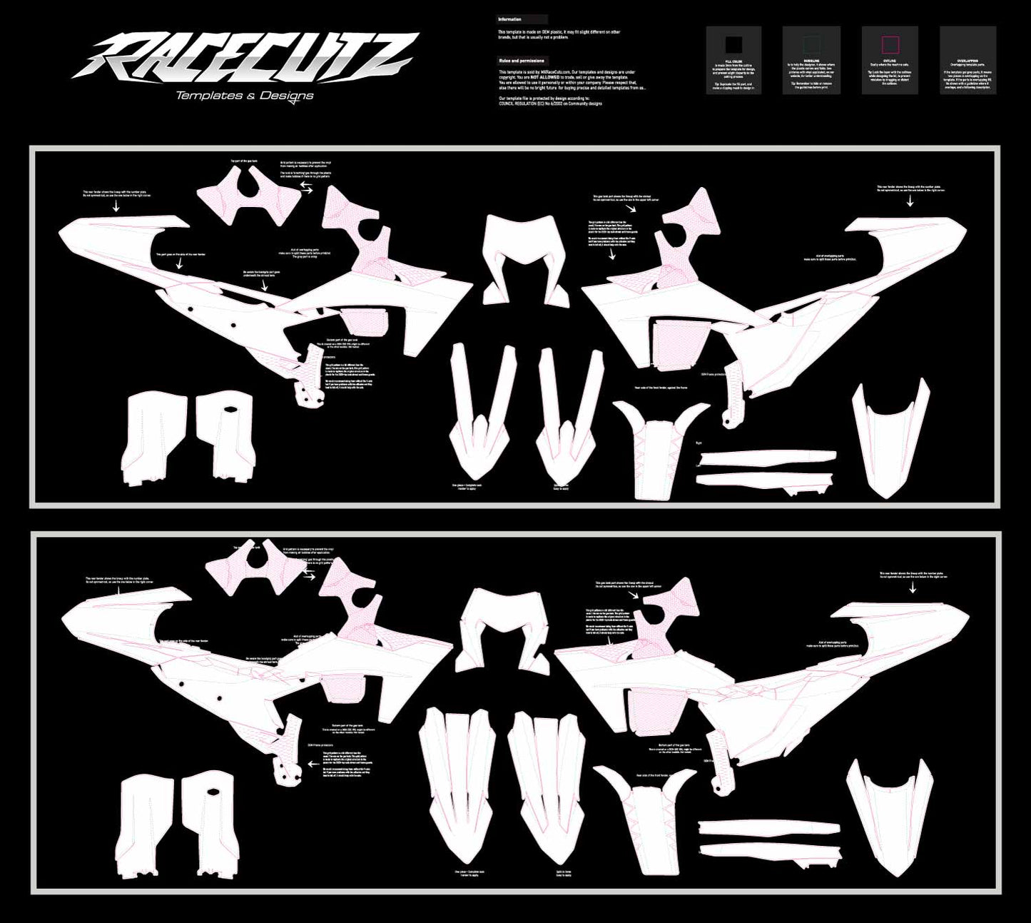 KTM EXC & XC-W & XW-F & XCF-W 2024-2025 TEMPLATE